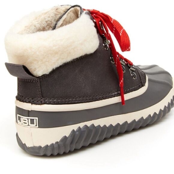 JBU by Jambu Lizzy Waterproof Grey/Red Lace Up Duck Boots. Size 7.5. - Picture 2 of 13